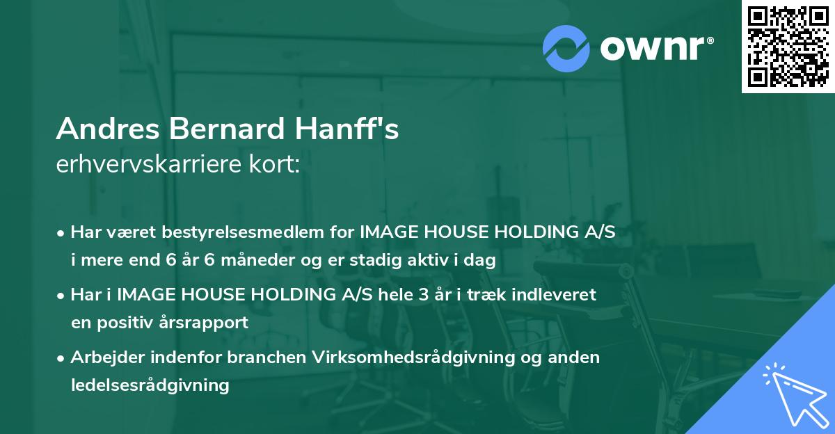 Andres Bernard Hanff's erhvervskarriere kort