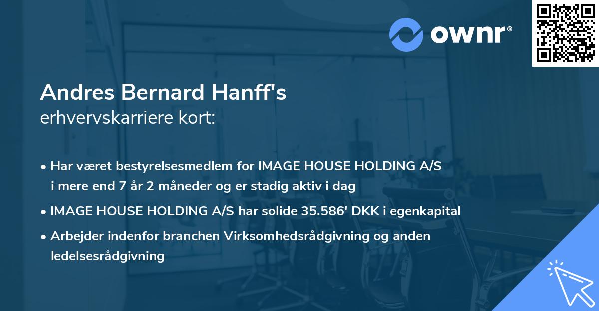 Andres Bernard Hanff's erhvervskarriere kort