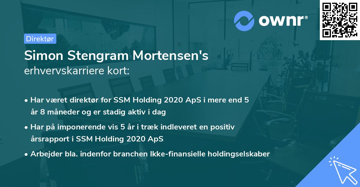 Simon Stengram Mortensen's erhvervskarriere kort