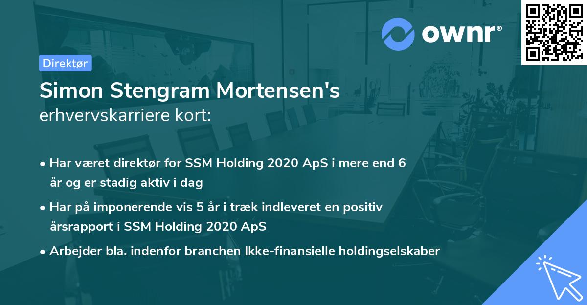 Simon Stengram Mortensen's erhvervskarriere kort