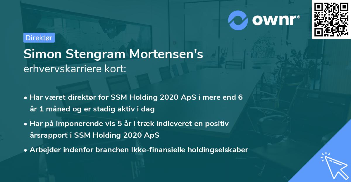 Simon Stengram Mortensen's erhvervskarriere kort