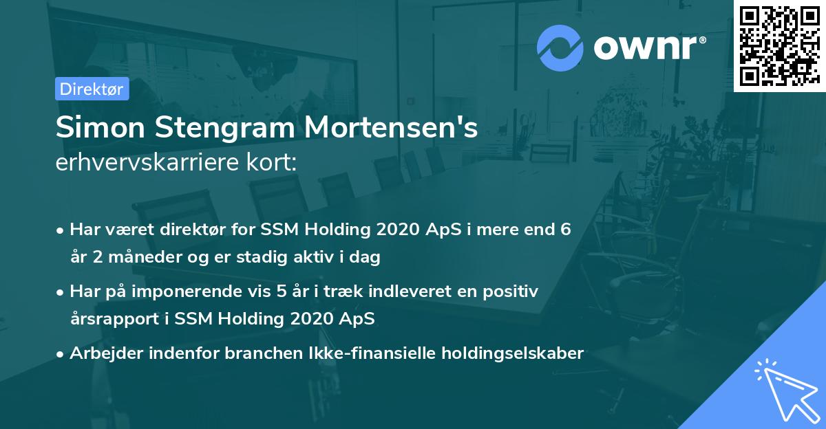 Simon Stengram Mortensen's erhvervskarriere kort