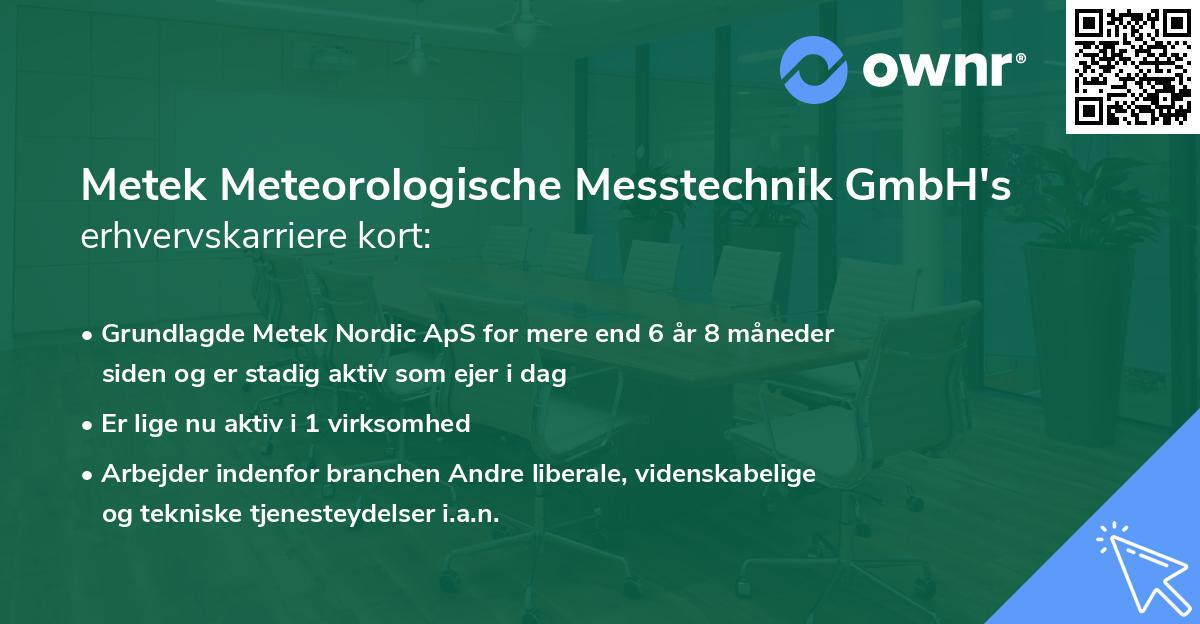 Metek Meteorologische Messtechnik GmbH's erhvervskarriere kort
