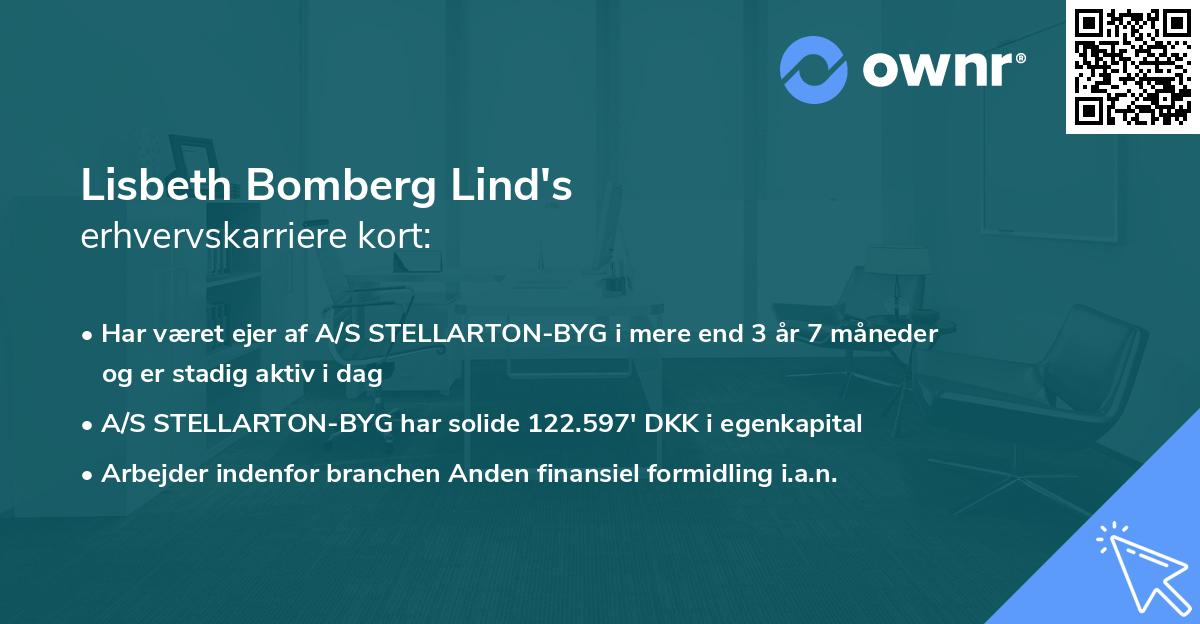 Lisbeth Bomberg Lind's erhvervskarriere kort