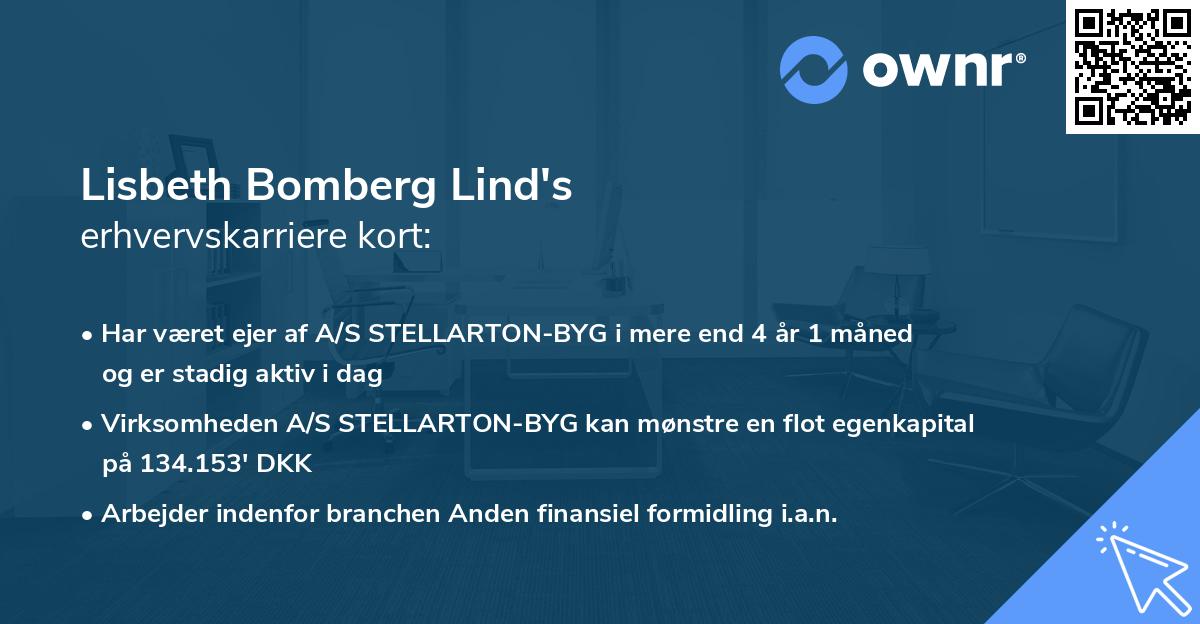 Lisbeth Bomberg Lind's erhvervskarriere kort