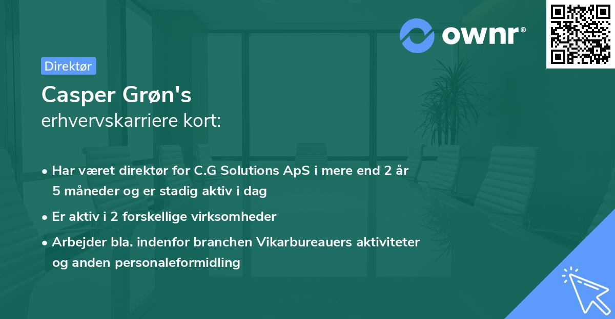 Casper Grøn's erhvervskarriere kort