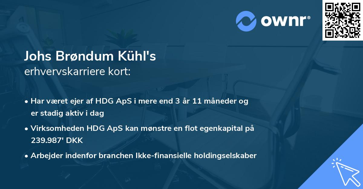 Johs Brøndum Kühl's erhvervskarriere kort