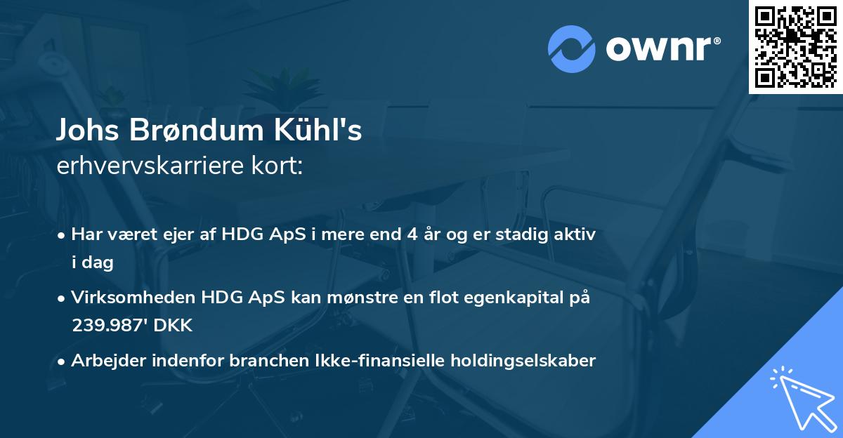 Johs Brøndum Kühl's erhvervskarriere kort