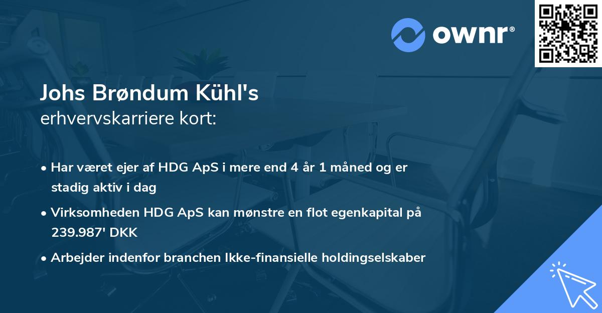 Johs Brøndum Kühl's erhvervskarriere kort