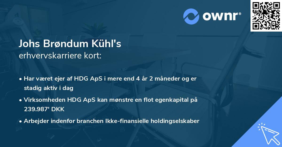 Johs Brøndum Kühl's erhvervskarriere kort