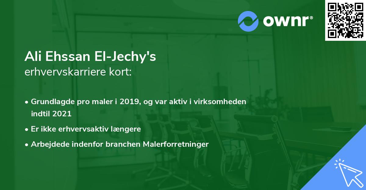 Ali Ehssan El-Jechy's erhvervskarriere kort