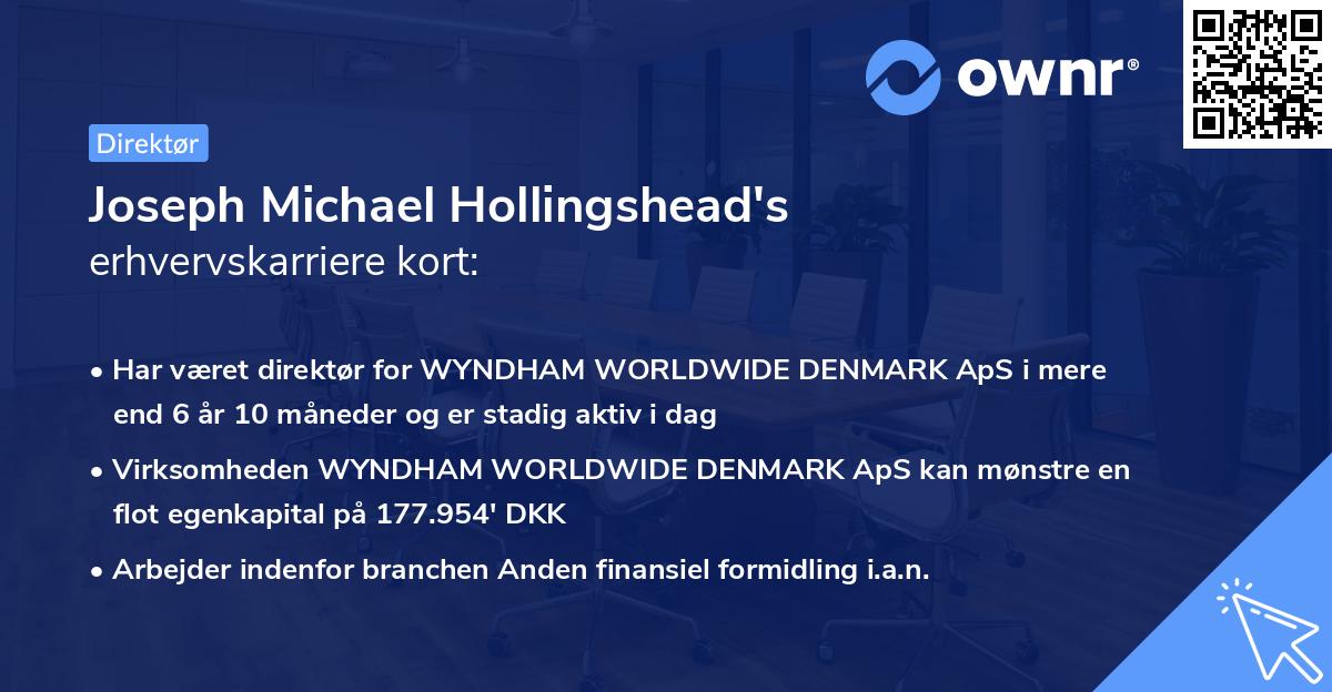 Joseph Michael Hollingshead's erhvervskarriere kort
