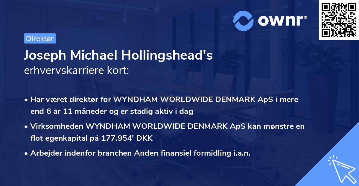 Joseph Michael Hollingshead's erhvervskarriere kort