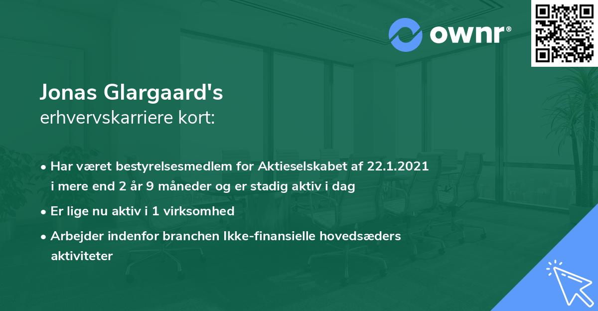 Jonas Glargaard's erhvervskarriere kort