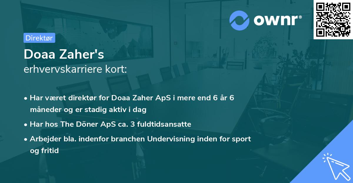 Doaa Zaher's erhvervskarriere kort