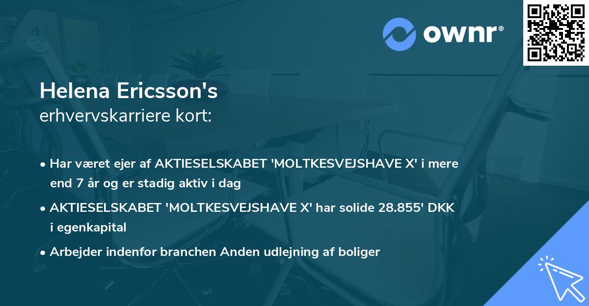 Helena Ericsson's erhvervskarriere kort