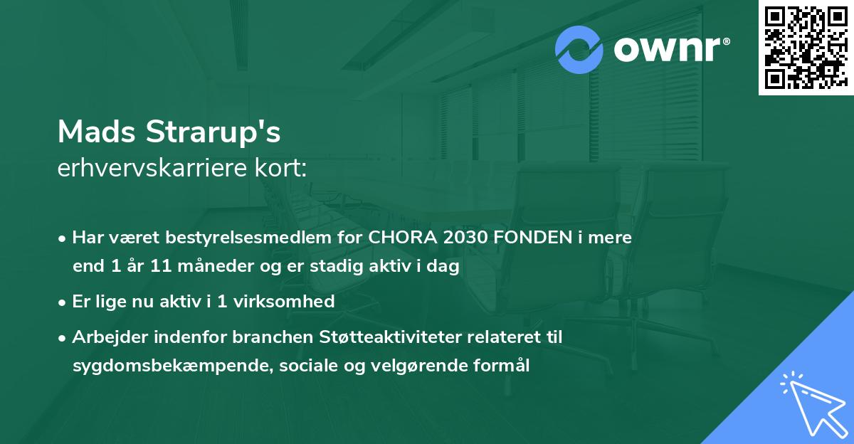 Mads Strarup's erhvervskarriere kort