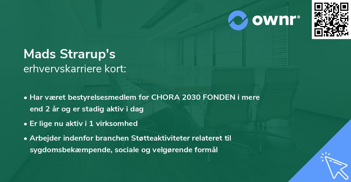 Mads Strarup's erhvervskarriere kort