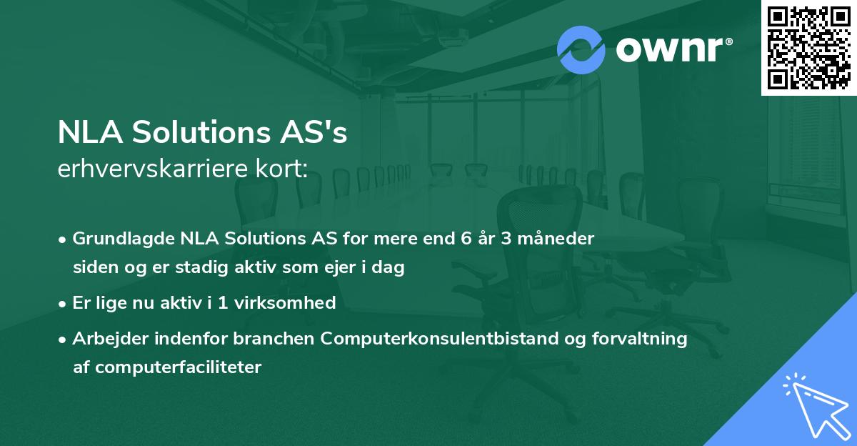 NLA Solutions AS's erhvervskarriere kort