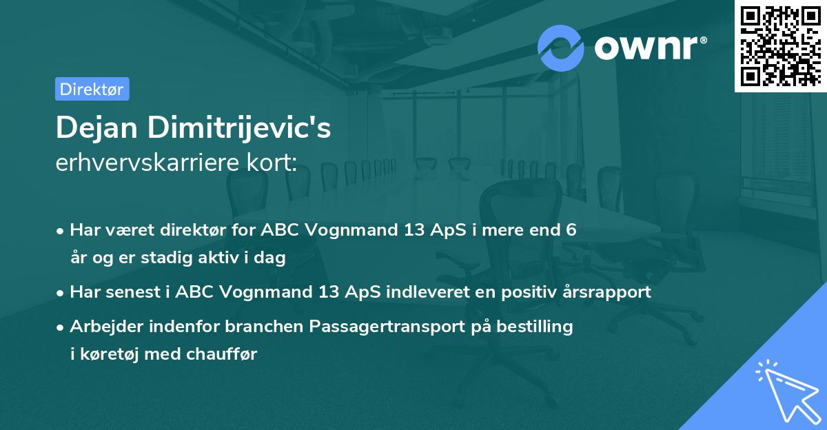 Dejan Dimitrijevic's erhvervskarriere kort