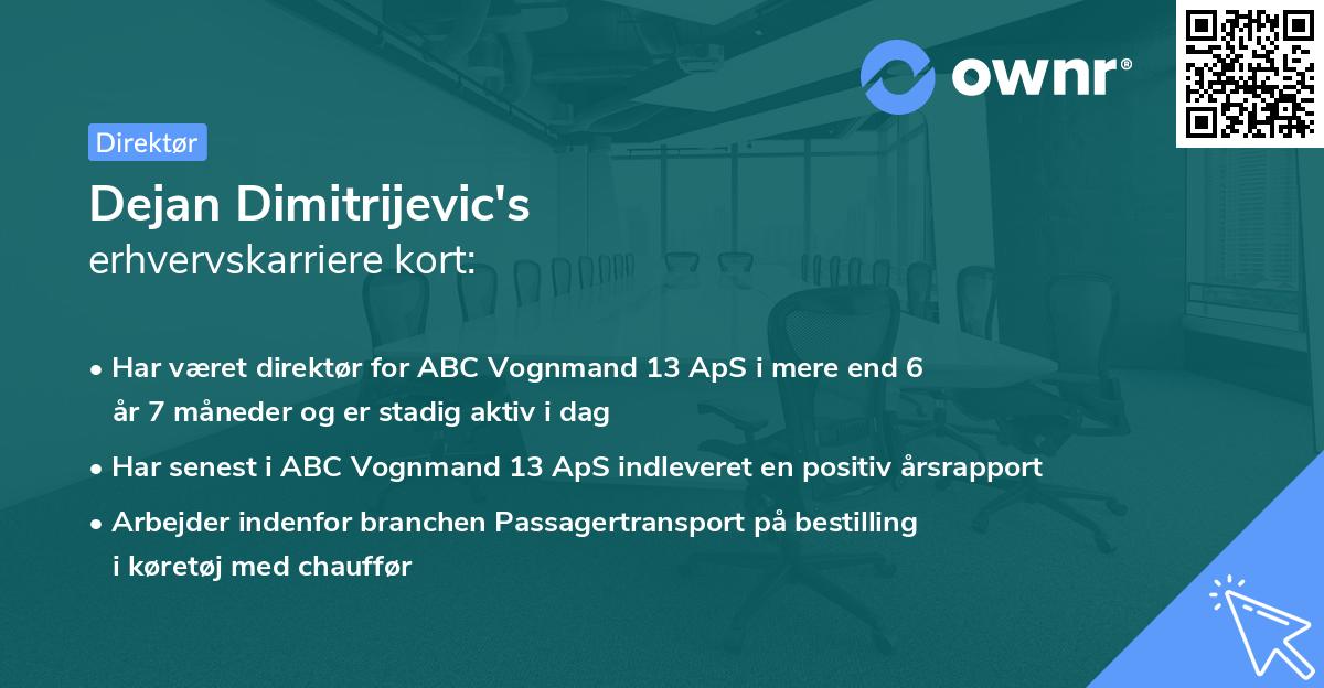 Dejan Dimitrijevic's erhvervskarriere kort