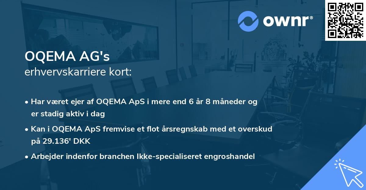 OQEMA AG's erhvervskarriere kort