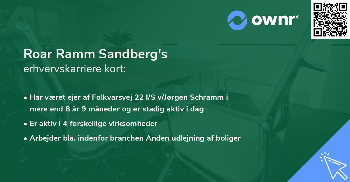 Roar Ramm Sandberg's erhvervskarriere kort