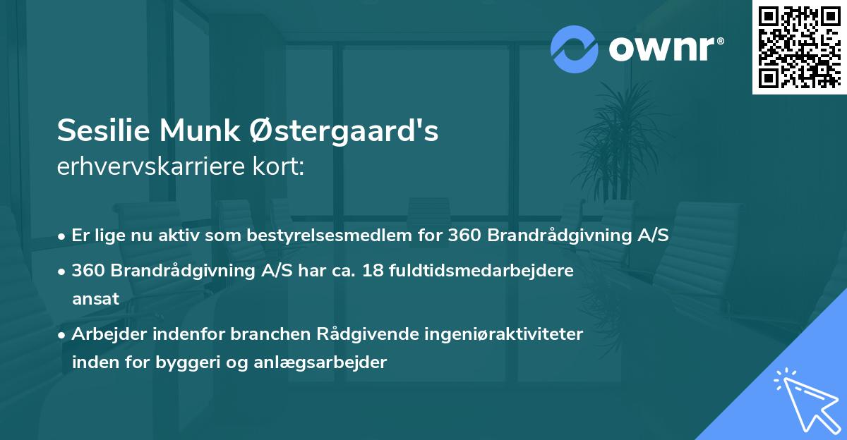 Sesilie Munk Østergaard's erhvervskarriere kort