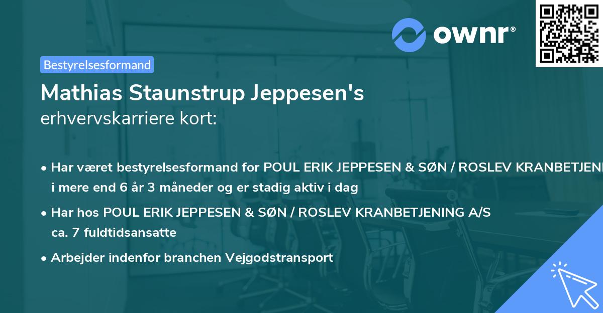 Mathias Staunstrup Jeppesen's erhvervskarriere kort