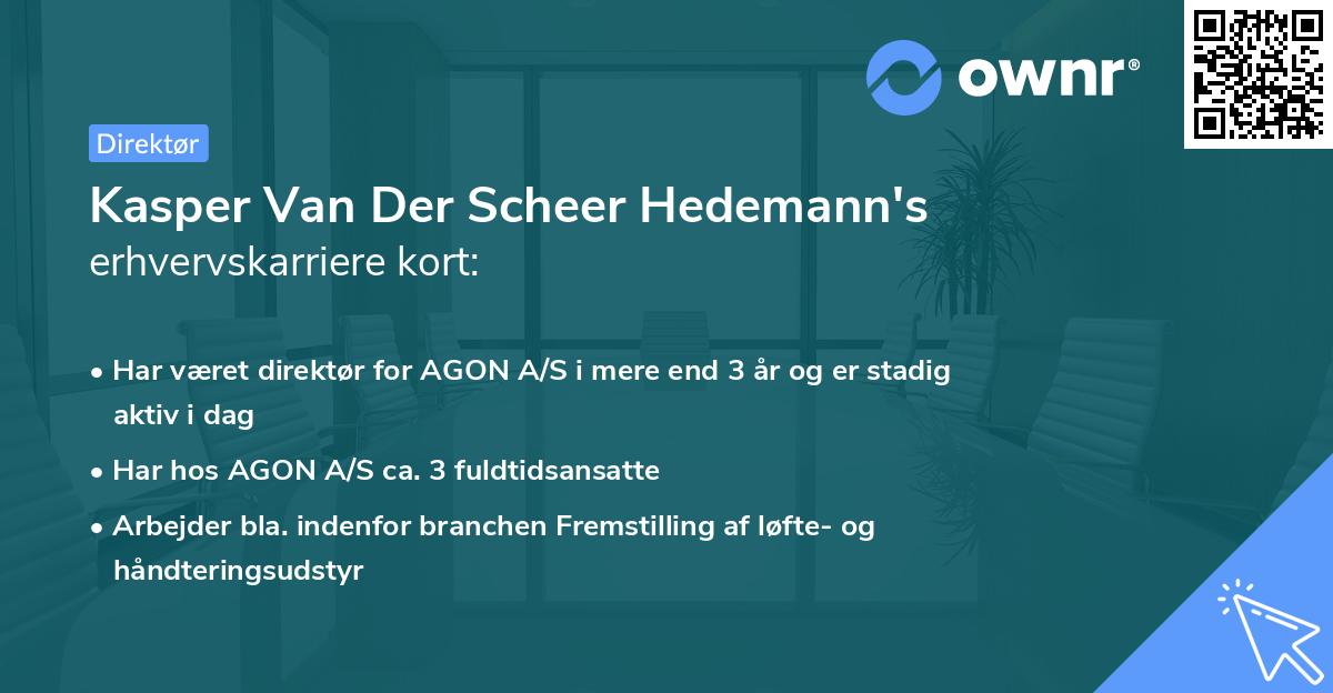 Kasper Van Der Scheer Hedemann's erhvervskarriere kort