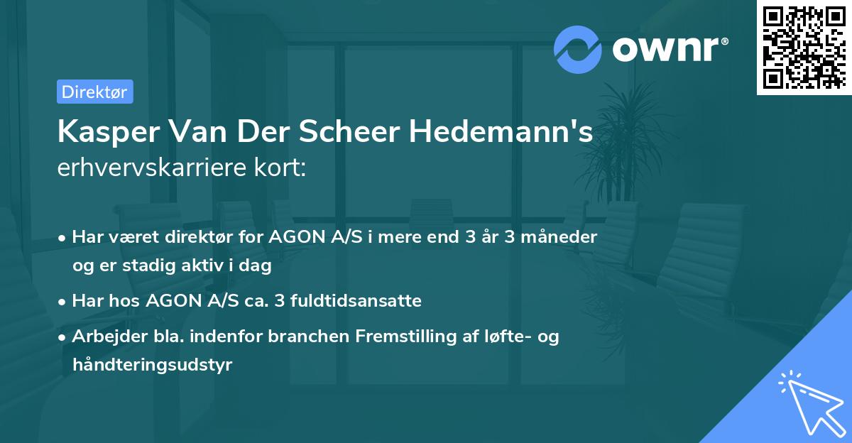 Kasper Van Der Scheer Hedemann's erhvervskarriere kort