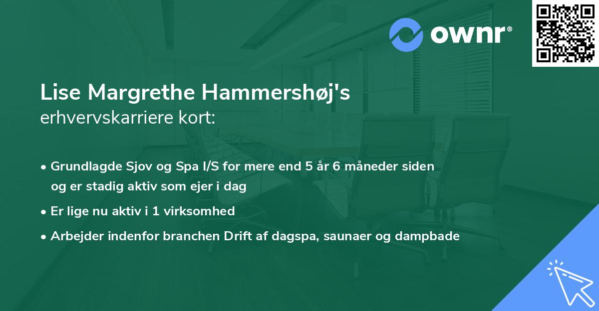 Lise Margrethe Hammershøj's erhvervskarriere kort