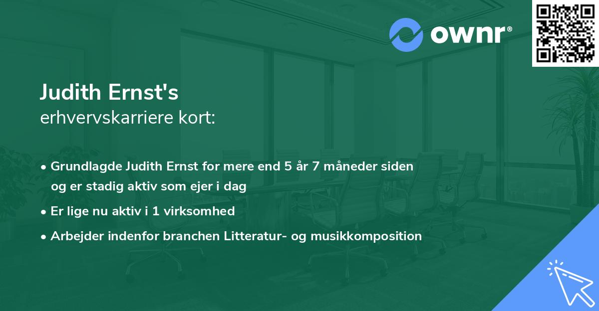 Judith Ernst's erhvervskarriere kort