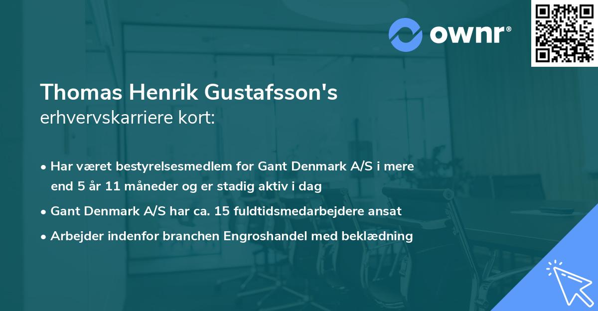 Thomas Henrik Gustafsson's erhvervskarriere kort