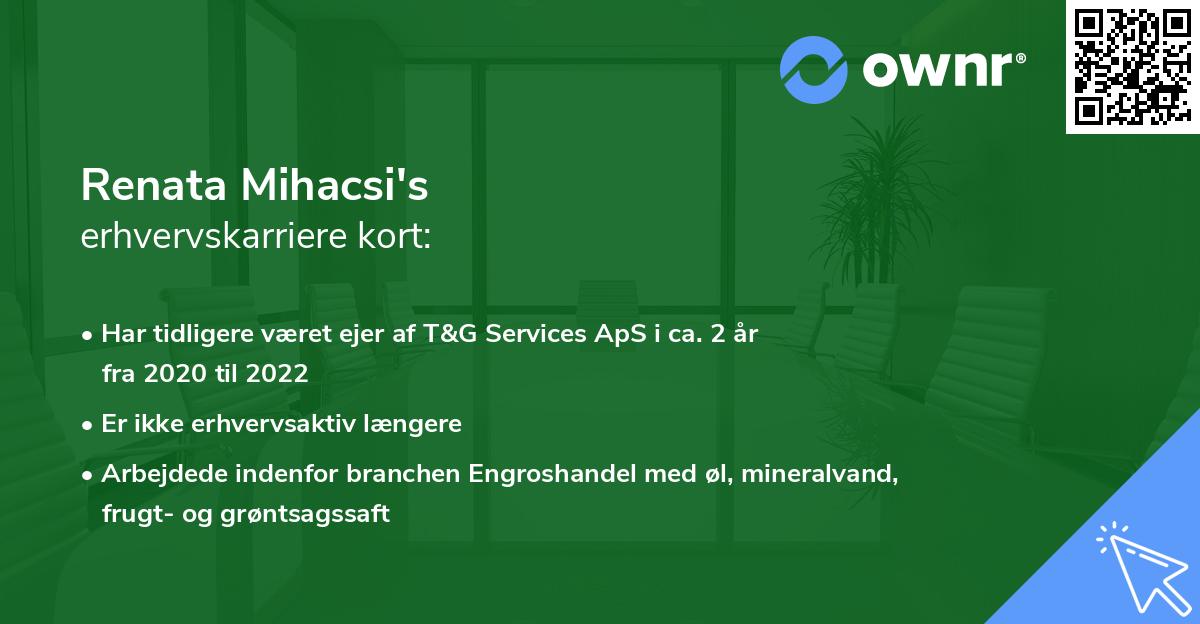 Renata Mihacsi's erhvervskarriere kort