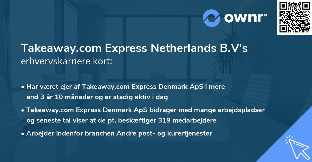 Takeaway.com Express Netherlands B.V's erhvervskarriere kort