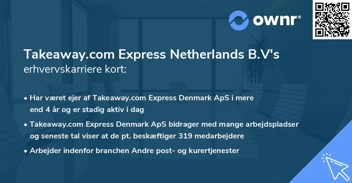 Takeaway.com Express Netherlands B.V's erhvervskarriere kort