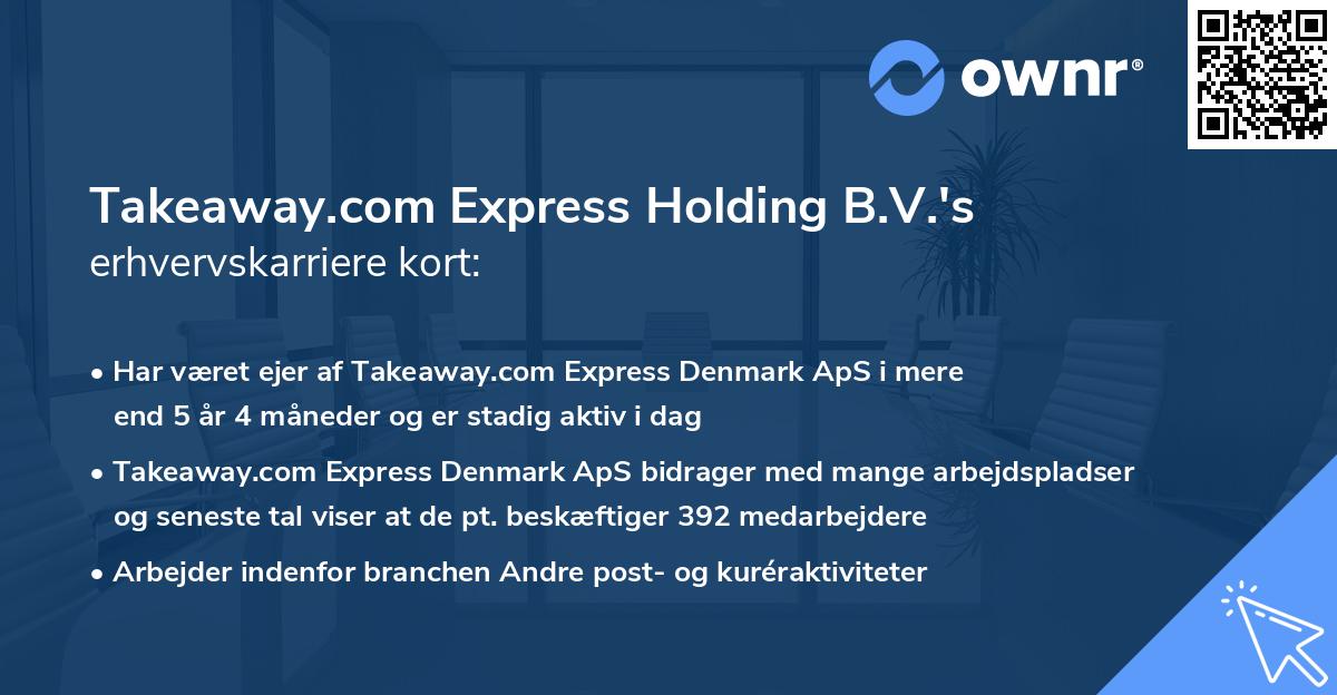 Takeaway.com Express Holding B.V.'s erhvervskarriere kort