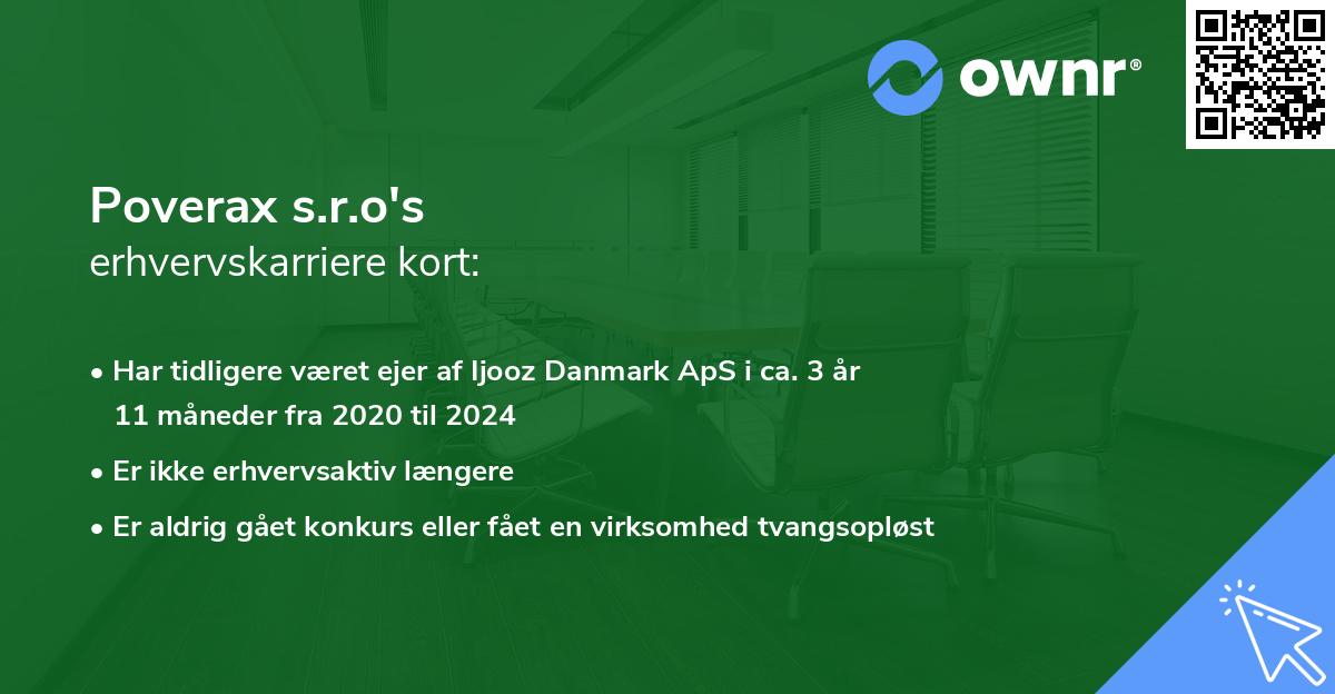 Poverax s.r.o's erhvervskarriere kort