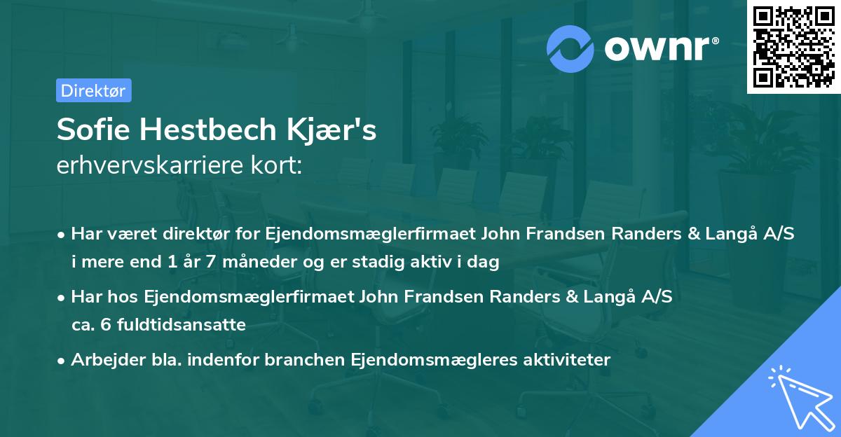 Sofie Hestbech Kjær's erhvervskarriere kort
