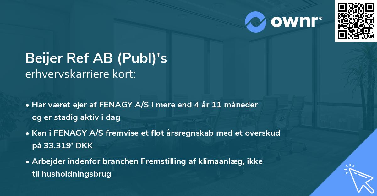 Beijer Ref AB (Publ)'s erhvervskarriere kort