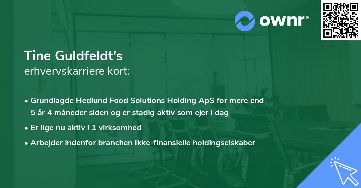 Tine Guldfeldt's erhvervskarriere kort
