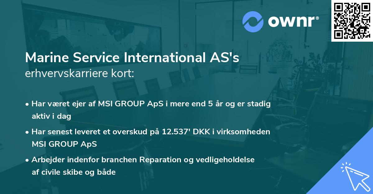Marine Service International AS's erhvervskarriere kort