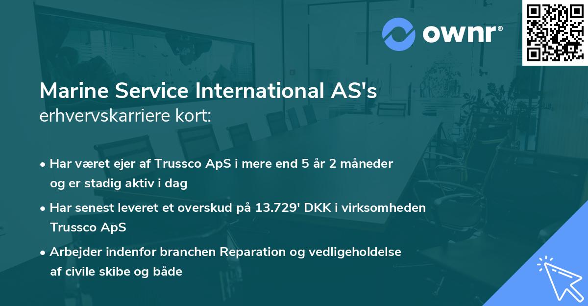 Marine Service International AS's erhvervskarriere kort