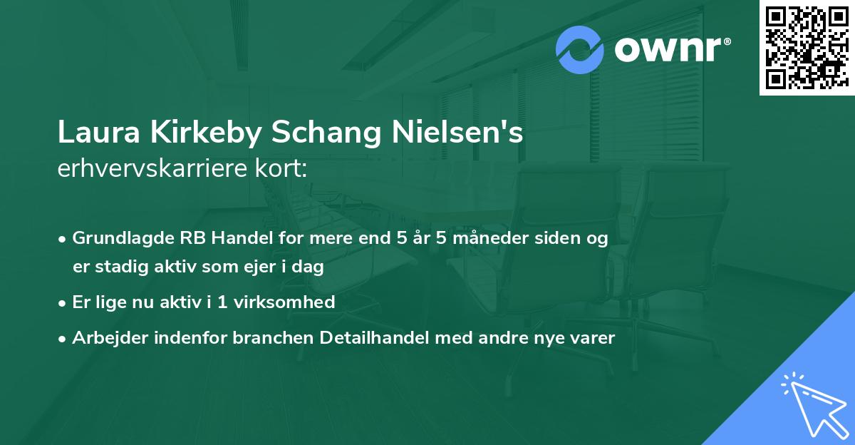 Laura Kirkeby Schang Nielsen's erhvervskarriere kort