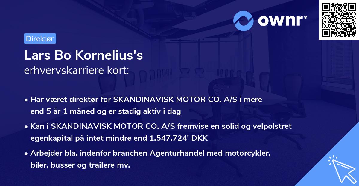 Lars Bo Kornelius's erhvervskarriere kort