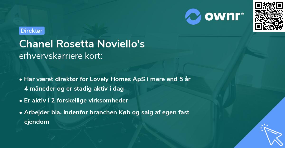 Chanel Rosetta Noviello's erhvervskarriere kort