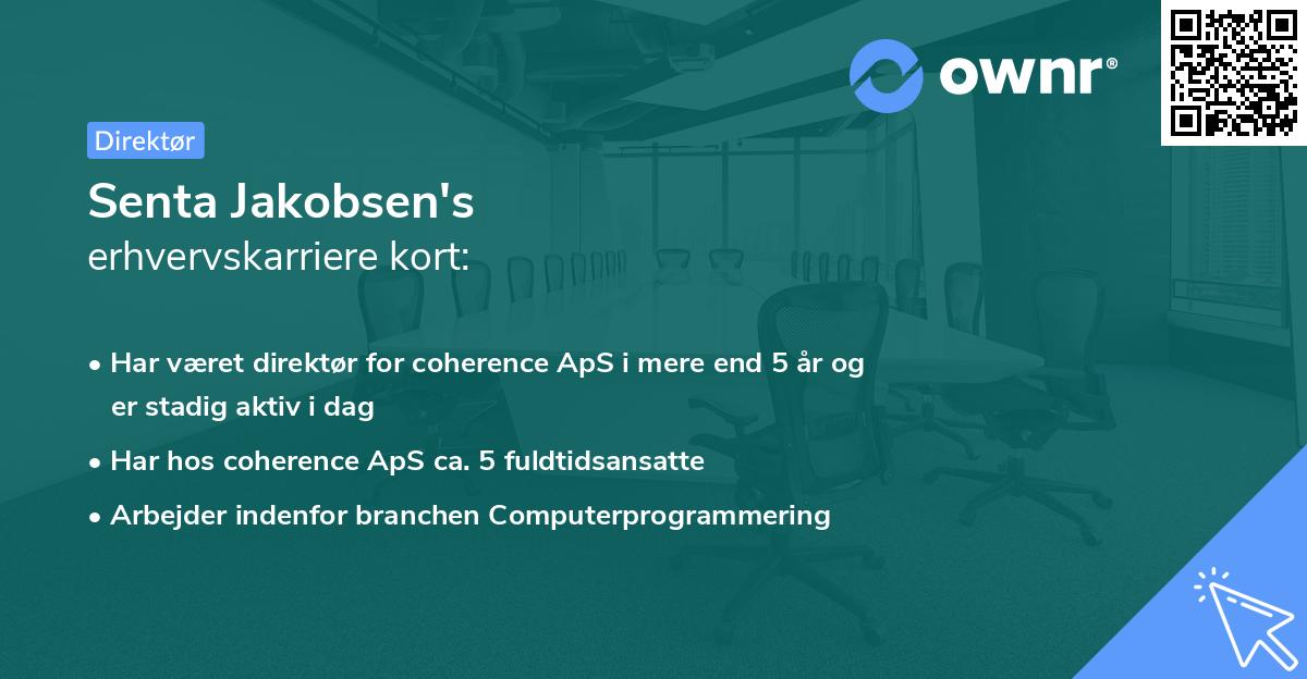 Senta Jakobsen's erhvervskarriere kort