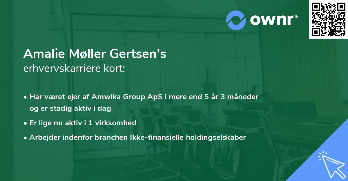Amalie Møller Gertsen's erhvervskarriere kort
