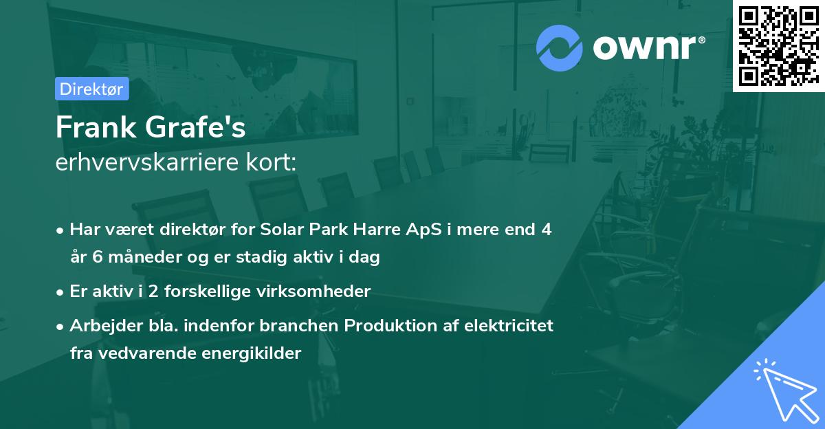 Frank Grafe's erhvervskarriere kort